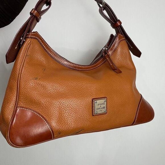 Dooney & Bourke vintage 90s y2k brown leather shoulder hobo bag - Picture 2 of 7